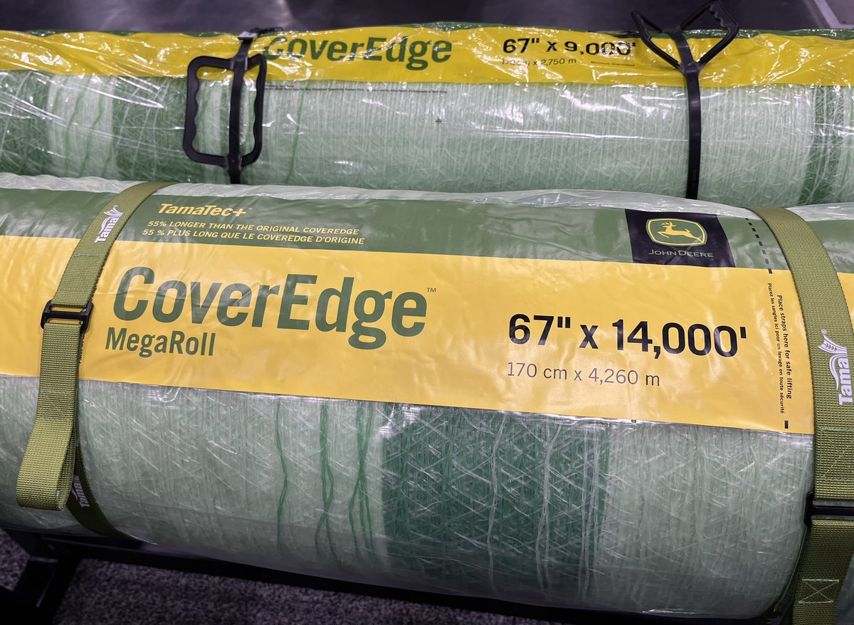 KellyArtz1's tweet photo. Coming in ‘23 for John Deere Baler customers! Wrap 330 round bales with the MegaRoll vs 214 (2 wraps). You are going to need the lift kit to get that roll up and in. See C & B Equipment for the Netwrap Roller Guide available to order in January 2023 #MegaRoll #C&B #JohnDeere https://t.co/qYGDojm7wy