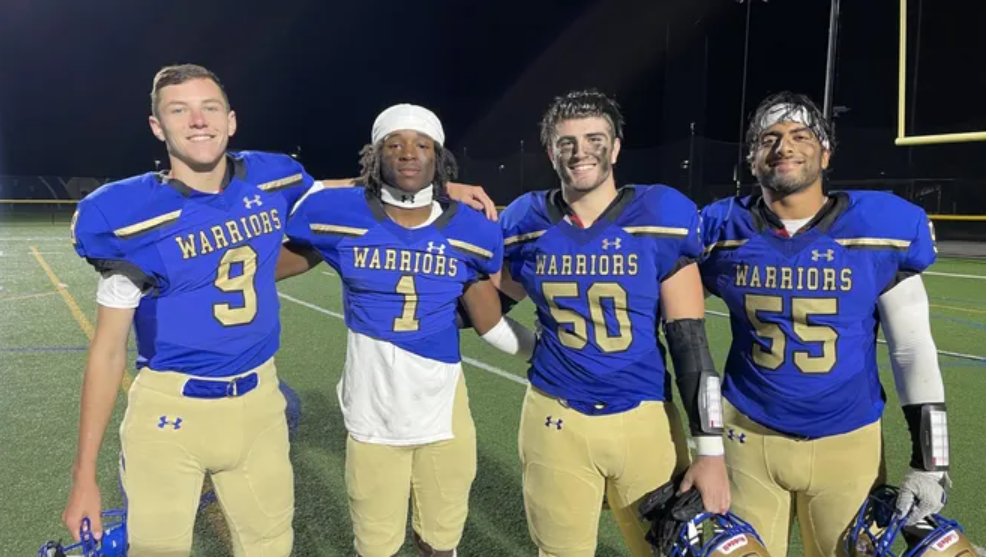 Congrats to our 4 Captains for being recognized on the 1st/2nd Teams for All Greater Rochester. Very talented football players but even better leaders, teammates and humans! Gonna miss you dudes!! 💙💛⚔️🦁