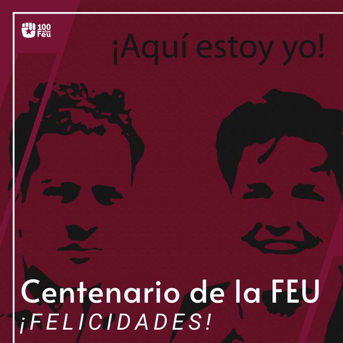 #CentenarioFEU #XCongresoFEU <a href="/FeuCuba/">FEU de Cuba</a>    Fundada por Julio Antonio Mella el 20/12/1922, en cada momento de la historia de #Cuba, la FEU ha  mantenido los  principios antiimperialistas, martianos, marxistas  leninistas de la Revolución Cubana.