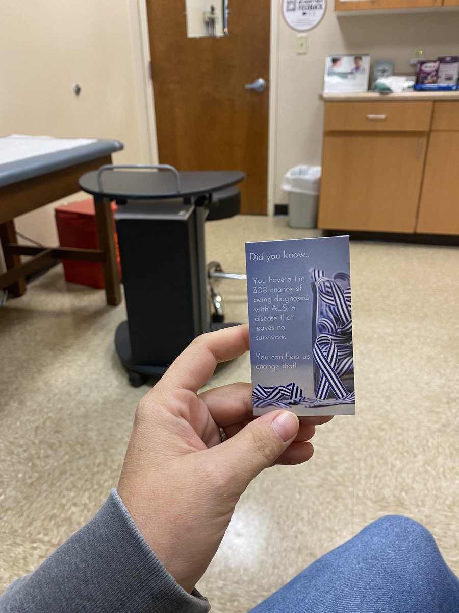 RunningMama0522's tweet photo. A new doctor is a new opportunity to start a conversation!
#talkALStome #endALS https://t.co/7BK9xYdO9E