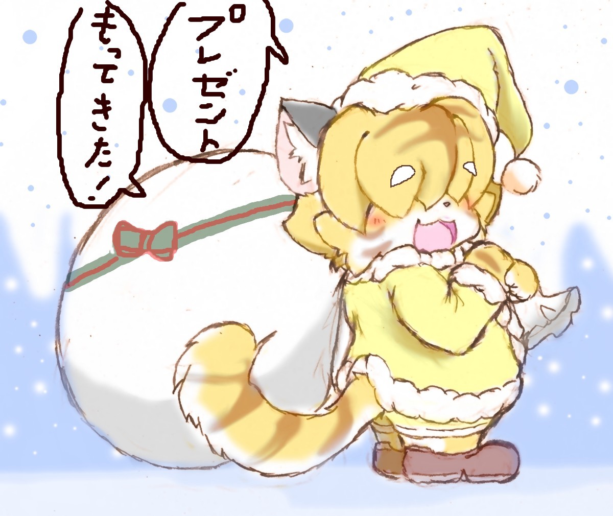 クリスマスには早いけど、TLのみんなに、ウチのツェータがもってきたものがあるそうです

#ふぉれすと・ぶれ～ぶす 