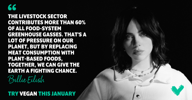 Join Veganuary’s newest supporter, <a href="/billieeilish/">billie eilish</a> in giving the Earth a fighting chance by signing up for Veganuary 2023! veganuary.com/billie/ ❤️🌱