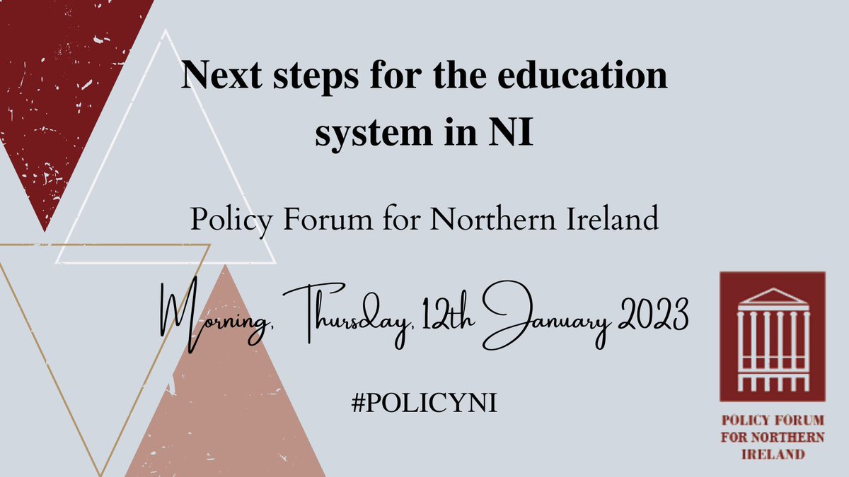 policyni's tweet photo. Are you interested in Next steps for the education system in NI?
Join @policyni on the 12th January to discuss this with speakers including @Ind_Review_EdNI, @paulinew_ey, @ETI_news, @OsborneTweets, @GrShankill, @boysmodelschool!
More information: https://t.co/hgvDpAL7Tt https://t.co/2gIh0lY0CZ