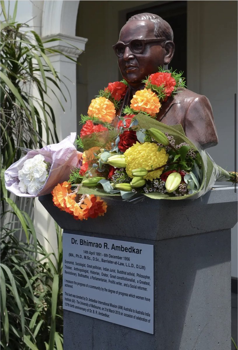 scribe_it's tweet photo. Dr Ambedkar bust inaugurated at University of Melbourne Australia @UniMelb  (17 Dec 22) https://t.co/CWqqCFQBpR