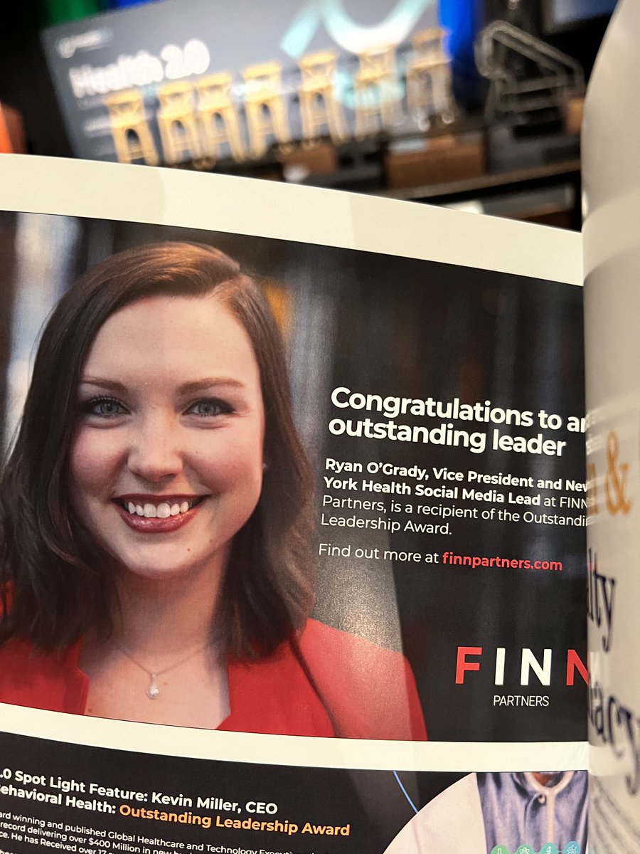 FINNPartners's tweet photo. Congratulations to FINN VP @ryogrady, who received @health2conf’s “Outstanding Leadership Award” last night in Las Vegas. This award is a testament to Ryan’s incredible contributions to the global FINN network and our partners who are shaping the #digitalhealth landscape. https://t.co/biNpdfTztt