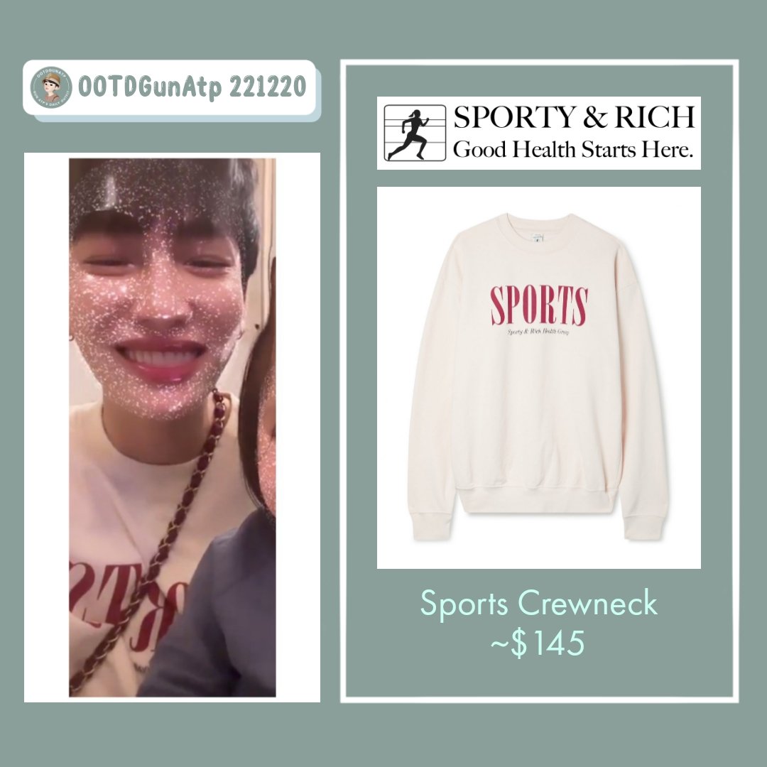 OOTDGunAtp's tweet photo. ⚡221220⚡
SPORTY & RICH
Sports Crewneck
~$145 / ~฿5,000 / ~Rp2.262.000
#กันอรรถพันธ์น่ารักกว่าที่คิด
#กันอรรถพันธ์
#GunAtpStyleDec22
#GunAtthaphan https://t.co/V69bhDtfOp