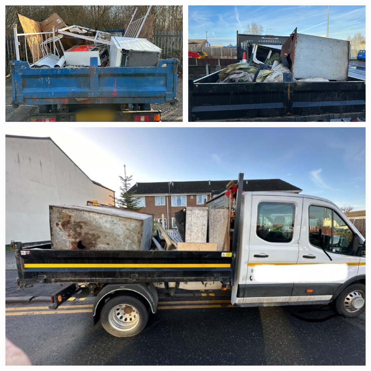 gmptraffic's tweet photo. #CVU attended #OpVortex @Wigan stopping these two scrap waggons for insecure loads. Both prohibited Pg9 and drivers issued GFPN. simple sheeting and straps could be enough. https://t.co/rW8B1TKJvY