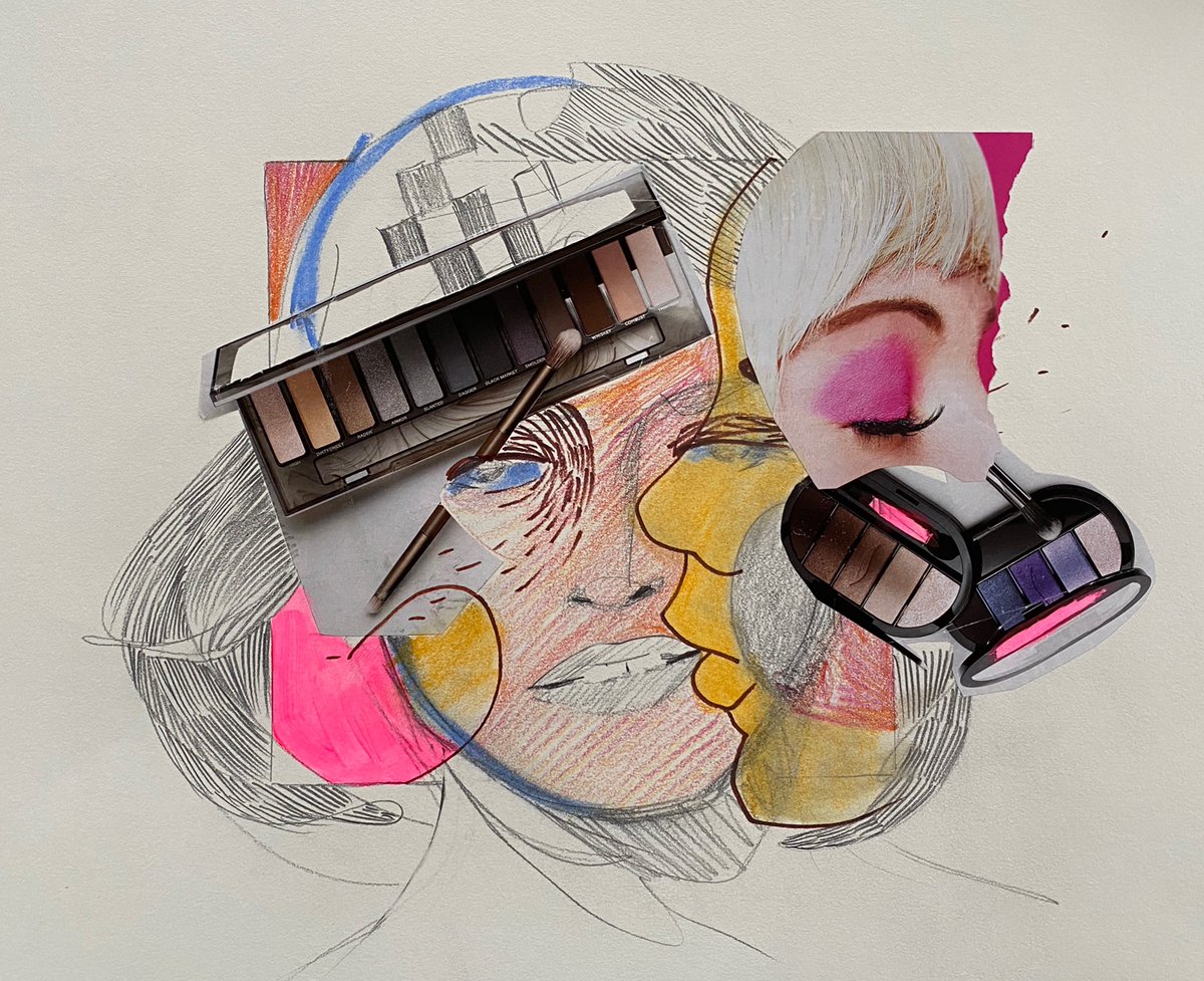 I've always liked playing with makeup.🤪 Especially #onpaper 

#makeup #abvelcsov #portrait #drawing #art #ArtistOnTwitter