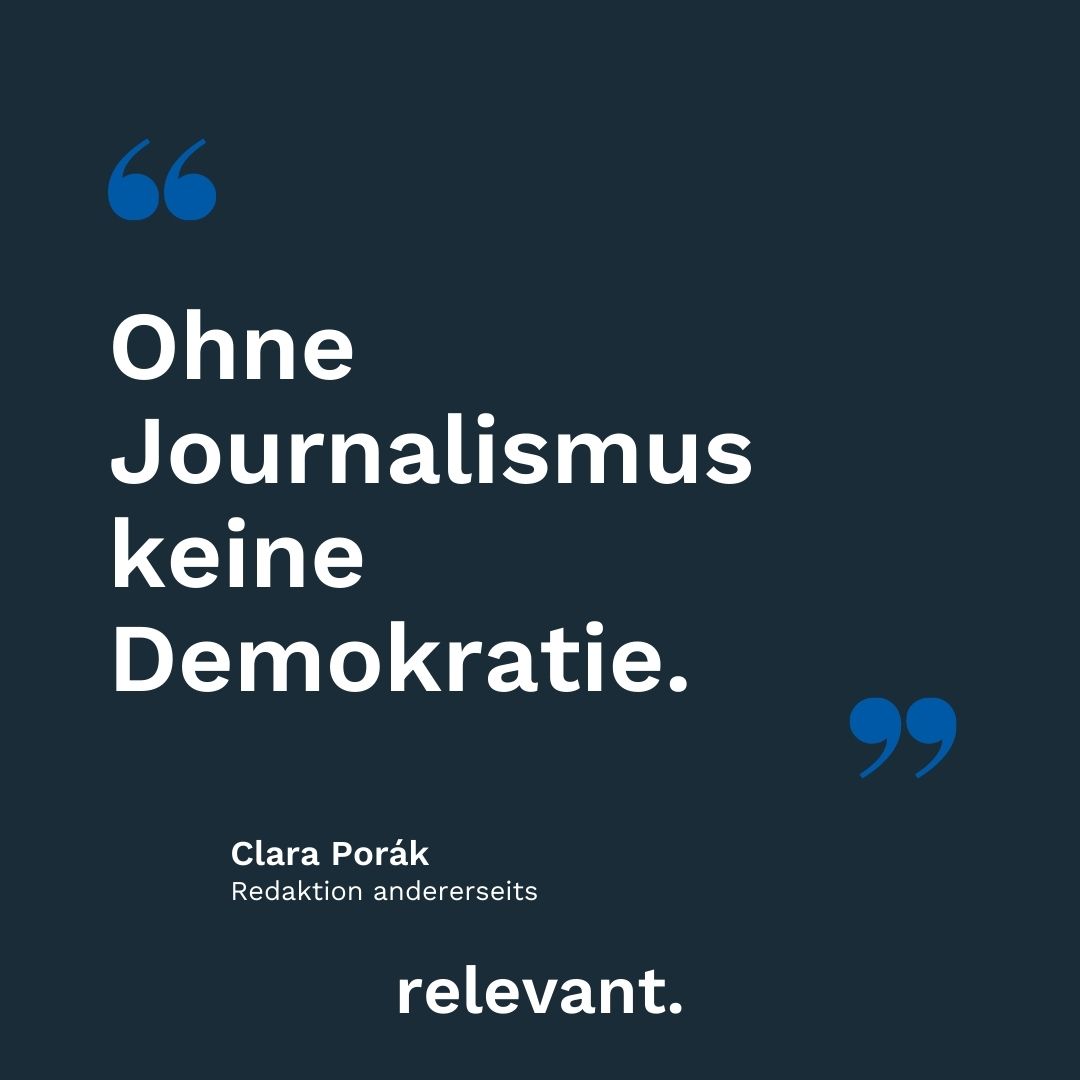 relevant_at's tweet image. Unabhängiger Journalismus braucht vor allem eine Öffentlichkeit, die mehr als Publikum sein will. Die Journalismus kritisch verfolgt, ihn immer wieder fordert und nach einem politischen Rahmen fragt, der ihm entspricht, schreibt @clara_porak von @andererseits11