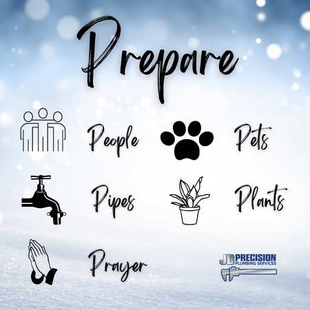 JDPPServices's tweet photo. With the hard freeze coming soon to #Houston we want to be sure we are taking care of the 5 P's, People, Pets, Pipes, Plants, and Prayer! Check on those around you and be sure you are prepared for the freeze. Doing something is better than doing nothing at all. https://t.co/PMA4i4EyOr