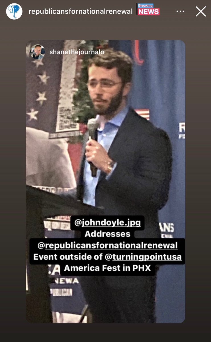 Blake Masters, Abe Hamadeh, Wendy Rogers, and other Republicans attended an off site event during TPUSA’s #AMPFEST2022 where self-proclaimed white nationalist John Doyle spoke.