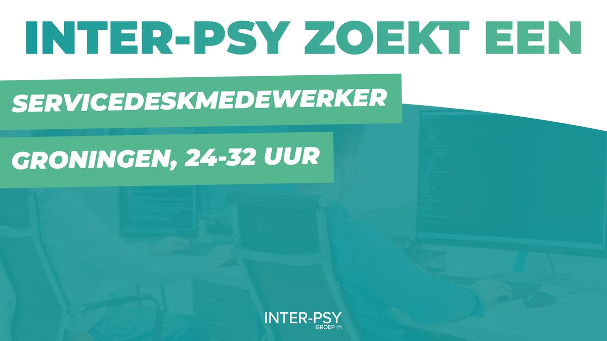 INTERPSY's tweet photo. 👉 Ben jij klantvriendelijk, heb je ervaring op een servicedesk en beschik je over minimaal MBO4-niveau? Solliciteer dan nu voor servicedeskmedewerker via: 
https://t.co/KEeniqrQ25

#vacature #ict #servicedeskmedewerker #ggz #interpsy https://t.co/U3hHWqisLj
