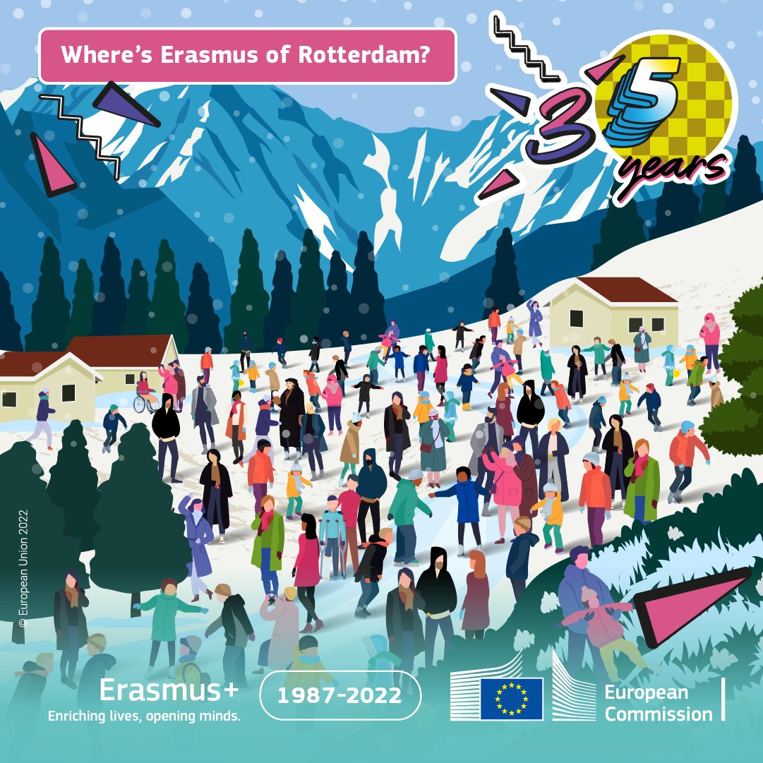 EUErasmusPlus's tweet photo. Join the #WhereIsErasmus challenge for a bit of fun! 🌟

🔎 How quickly can you find Erasmus of Rotterdam in each of these 3 pictures?

⏱️ Start your chronometer 
🎓 Find Erasmus
🏁 Stop the chronometer
🖼️ Swap &amp; start again

Let us know how long it took you!

#ErasmusPlus35Years https://t.co/YC2Zs1wTuL