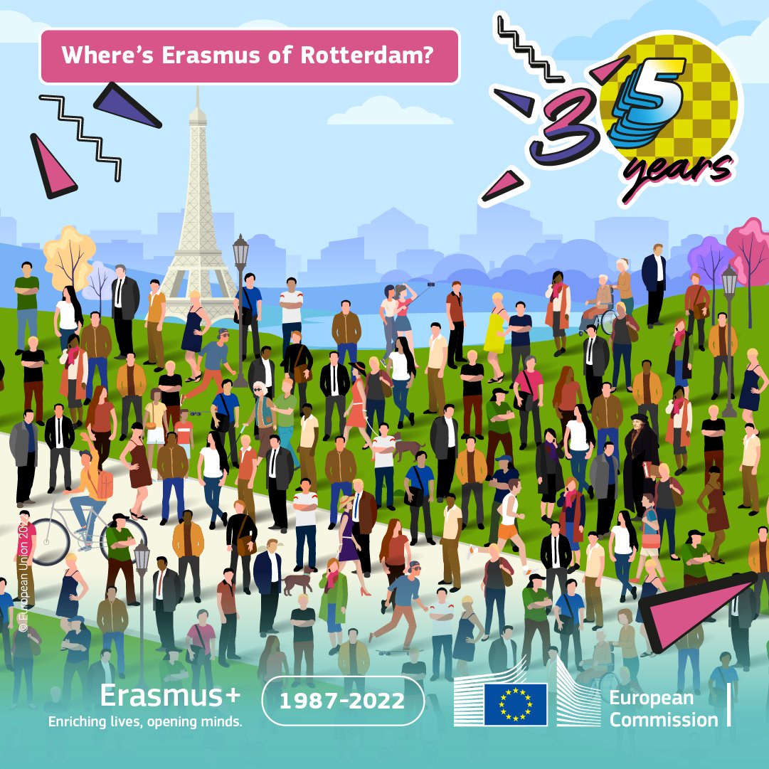 EUErasmusPlus's tweet photo. Join the #WhereIsErasmus challenge for a bit of fun! 🌟

🔎 How quickly can you find Erasmus of Rotterdam in each of these 3 pictures?

⏱️ Start your chronometer 
🎓 Find Erasmus
🏁 Stop the chronometer
🖼️ Swap &amp; start again

Let us know how long it took you!

#ErasmusPlus35Years https://t.co/YC2Zs1wTuL