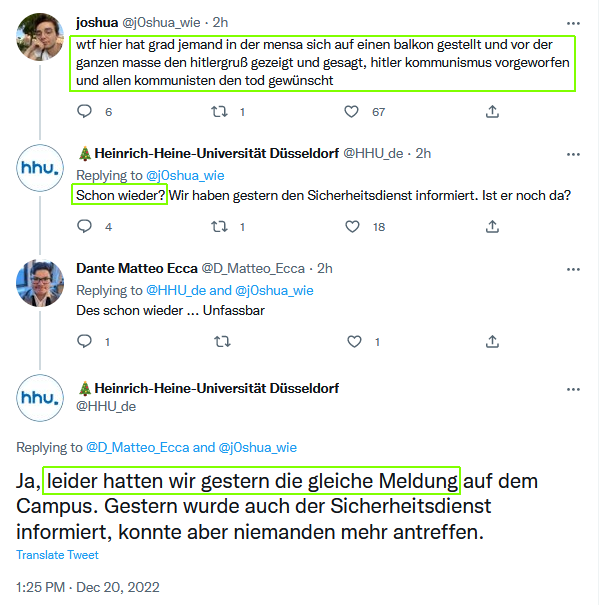 taltalim_tali's tweet image. In der Mensa der @HHU_de @asta_hhu auch heute wieder der H!tlergruss.
Dargeboten heute von einem für seine extrem rechten Positionen und Nähe zur #noAfD  bekannten Vorstandsmitglied der JU und Ortsvorsitzenden der CDU @Duesseldorf 
Warum kann er unbehelligt die Mensa verlassen?