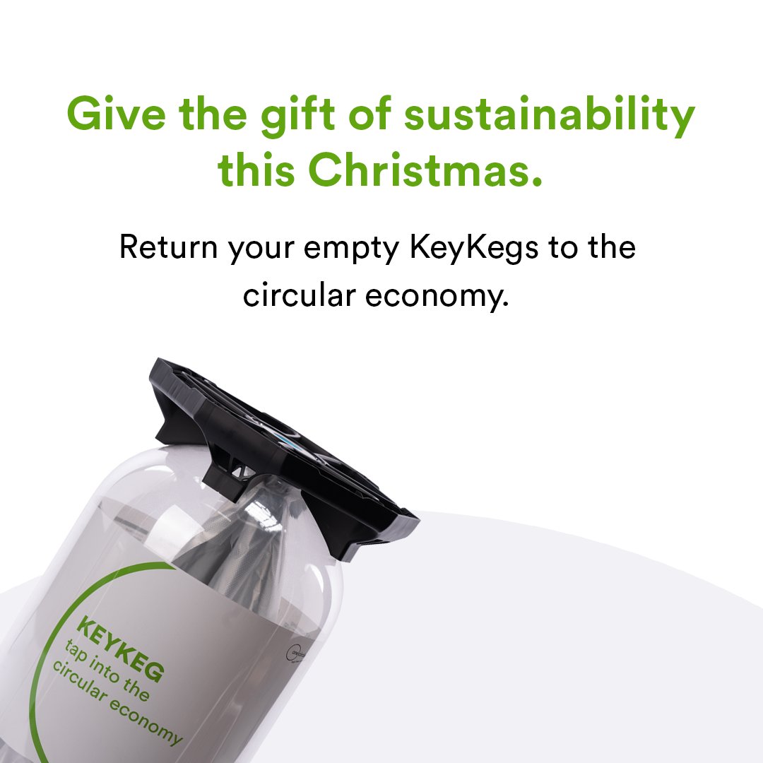 KeyKeg's tweet photo. The Christmas festivities are in full swing. But when the party’s over, what happens to empty KeyKegs? Give the gift of #Sustainability this Christmas and return your empty #KeyKegs to the #CircularEconomy, protect precious natural resources. Learn more: https://t.co/f9igGGb2nN https://t.co/UJ29FJBOzU