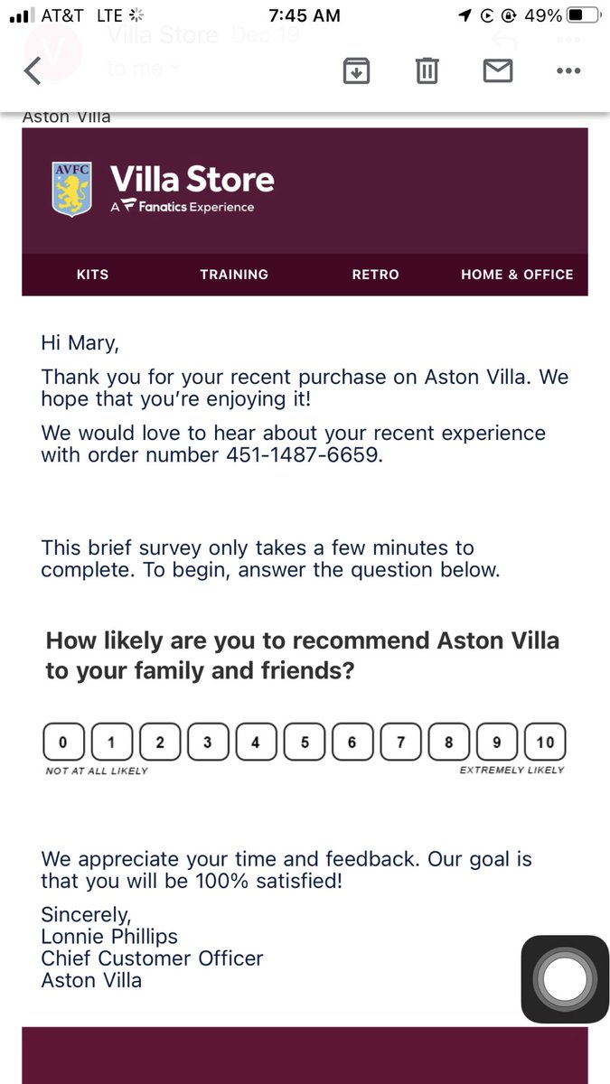 Mamaguchi02's tweet photo. @AVFCStore Would love to tell you about my order but I still have not received it! Sent an email and called and waited twice over 20 minutes to get hung up on both times. Can someone please help? These are Christmas gifts https://t.co/VXofR4svlx