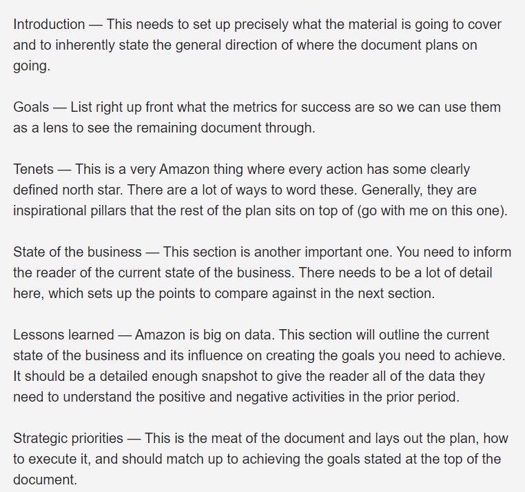 Jeff bezos said there is no way to write a six page narratively