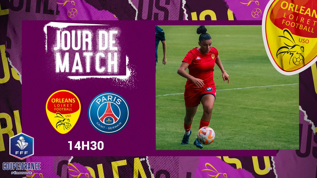 US_Orleans's tweet image. 𝐃𝟐𝐅 𝐆𝐀𝐌𝐄𝐃𝐀𝐘 🐝

📅 16èmes de Finale de Coupe de France Féminine
🆚 @PSG_Feminines 
⏰ 14H30
🏟️ Terrain d'honneur du Stade de La Source, Orléans
🎟️ billetterie.orleansloiretfoot.com

#TeamUSO 🟡🔴