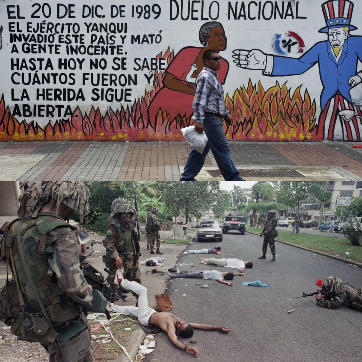 AnibalGarzon's tweet photo. Hace 33 años el imperio norteamericano ejecutó una invasión militar en Panamá, y según la Asociación de Familiares de los Caídos el 20 de diciembre de 1989 murieron cerca de 4000 personas, muchas del barrio popular El Chorrillo. Un crimen de guerra del que nunca se juzgó a Bush https://t.co/t3acrODpAl