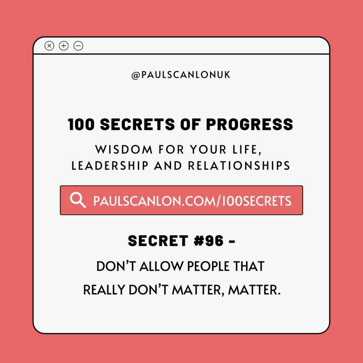 paulscanlonuk's tweet photo. Don’t allow people that really don’t matter, to matter. 

Learn more about #100secrets ebook and get it for £2.99 at https://t.co/kCZ2x2wLUm

#relationshipadvice #mentalhealth #emotionalhealth #boundaries #selfcare #validation #empowerment #mentoring #freedom https://t.co/N6Vpe56Lis