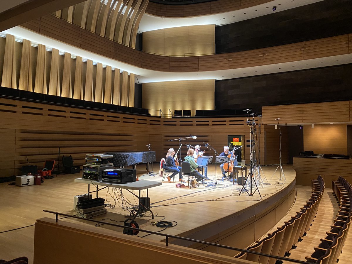 A sneak peek behind the scenes of Recording Day 1 in <a href="/KoernerHall/">KoernerHall</a> – featuring Erika Raum, Marie Bérard, Steven Dann &amp; Thomas Wiebe!