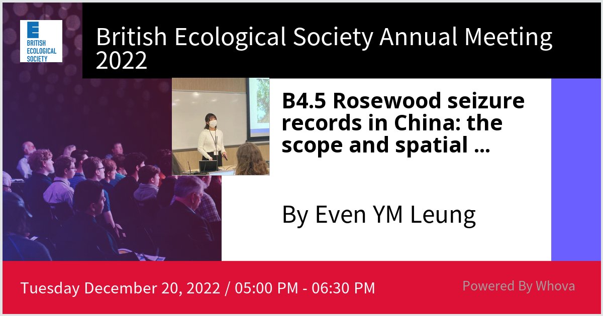 Will be doing a poster presentation (spot B4.5) at 17:00-18:30 today at #BES2022 on Chinese illegal timber trade networks. Feel free to come have a chat about #timbertrade and #timberconservation 🌳🌿