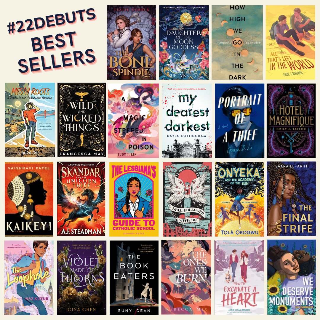 With no Tuesday releases, I wanted to share a chronological compilation of all the #22Debuts who became best sellers! From regional to indie, Sunday to NYT, a huge congrats to these @22Debuts! Books and authors in thread.
