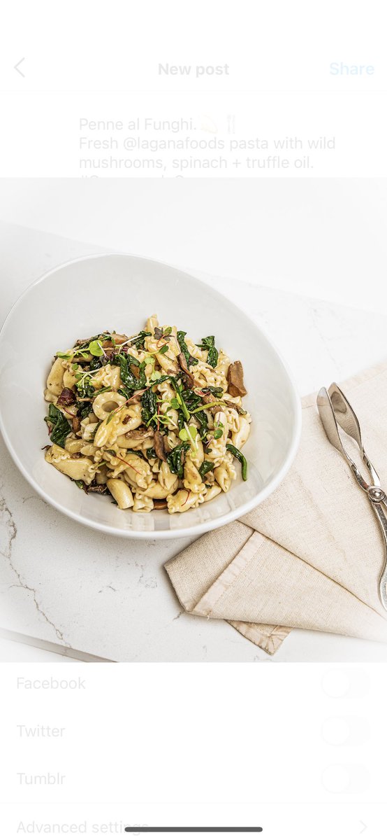 gourmondoco's tweet photo. Penne al Funghi.💫🍴Fresh #LaganaFoods pasta with wild mushrooms, spinach + truffle oil. #GourmondoCo https://t.co/kZQKE7II02