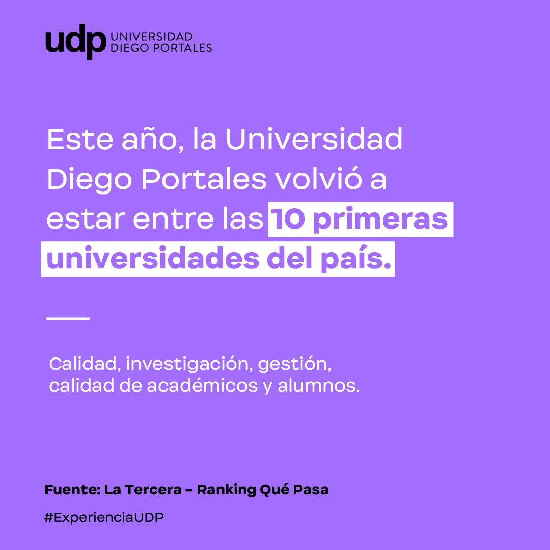 udp_cl's tweet photo. Derecho, Psicología, Periodismo y Arquitectura: Cuatro carreras UDP en el primer lugar del Ranking de Universidades 2022👏🏼

📌A nivel general, la UDP también se destacó en tres dimensiones: percepción de la calidad del mercado, calidad del estudiantado y de la investigación. https://t.co/3n2CCw3FEJ