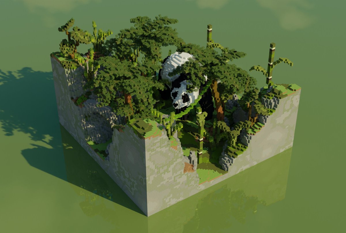 A 101x101 jungle environment featuring a panda!