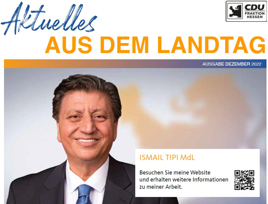 Ismailtipi's tweet image. Ab sofort auf meiner Webseite: Die neuste Ausgabe meines Wahlkreisbriefes „Aktuelles aus dem Landtag“. ismail-tipi.de/aktuelles/aktu…