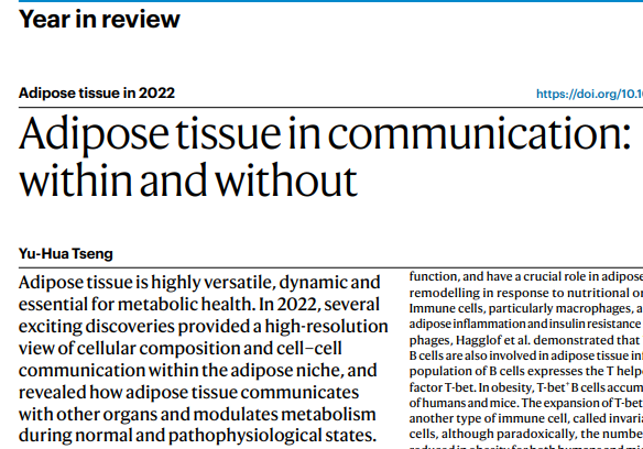 Nature Reviews Endocrinology (@naturerevendo) on Twitter photo Year in Review: <a href="/tsengyuhua/">Yu-Hua Tseng</a> highlights important advances in #adipose tissue research in 2022 (£). go.nature.com/3PL4tFs
<a href="/tsengyuhua/">Yu-Hua Tseng</a> <a href="/JoslinDiabetes/">Joslin Diabetes Center</a> <a href="/harvardmed/">Harvard Medical School</a> Year in Review: <a href="/tsengyuhua/">Yu-Hua Tseng</a> highlights important advances in #adipose tissue research in 2022 (£). go.nature.com/3PL4tFs
<a href="/tsengyuhua/">Yu-Hua Tseng</a> <a href="/JoslinDiabetes/">Joslin Diabetes Center</a> <a href="/harvardmed/">Harvard Medical School</a>
