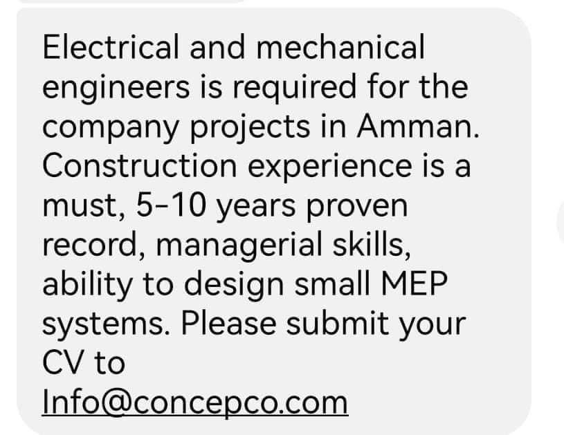 MrBeeeeeeeee's tweet photo. #repost #jobs #amman #electrical_engineer #mechanical_engineer #مهندس_كهربائي #مهندس_ميكانيك https://t.co/a8CkjCuyTA