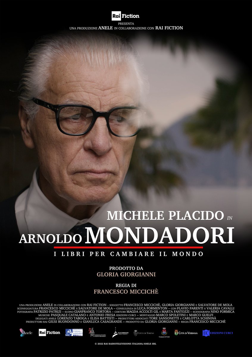 gruppomondadori's tweet photo. Arriva su @RaiUno la docu-fiction dedicata alla storia del nostro fondatore #ArnoldoMondadori, uomo capace di portare i libri e la lettura nelle case di tutti gli italiani. Regia di Francesco Miccichè, con Michele Placido.
📺 Domani, #21dicembre, alle 21:25. https://t.co/hyhBkSqkr0