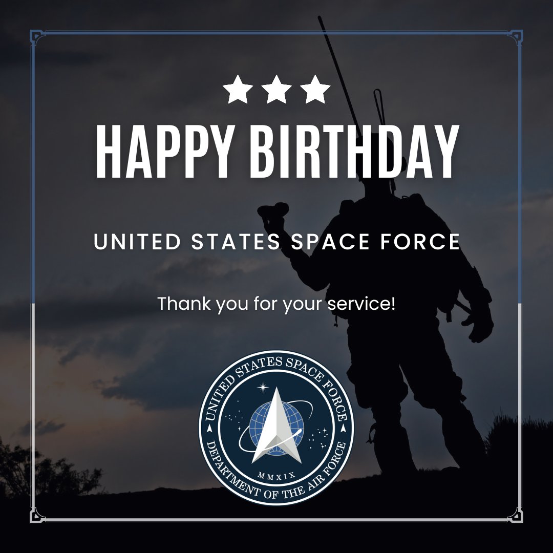 6thBdeArmyROTC's tweet photo. Happy Birthday to @SpaceForceDoD! The Space Force was founded just 3 years ago and is the smallest U.S. armed service, consisting of 8,400 military personnel!
#titanbrigade #armyrotc #effectivespace https://t.co/vPmRK9jS6C