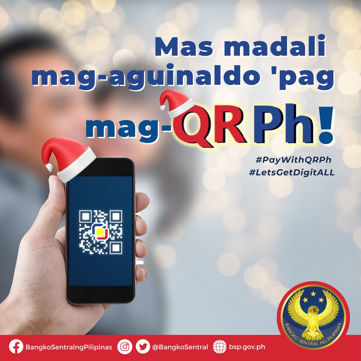 BangkoSentral's tweet image. Nasa malayo ba ang iyong inaanak ngayong Pasko?

Sa QR Ph, pwede mo na siyang bigyan ng aguinaldo!

I-scan o i-upload lang ang QR Ph code ng bank account ng inyong inaanak sa mobile app ng inyong bangko o e-money issuer para mapadala ang pamasko.

#PayWithQRPh #LetsGetDigitAll