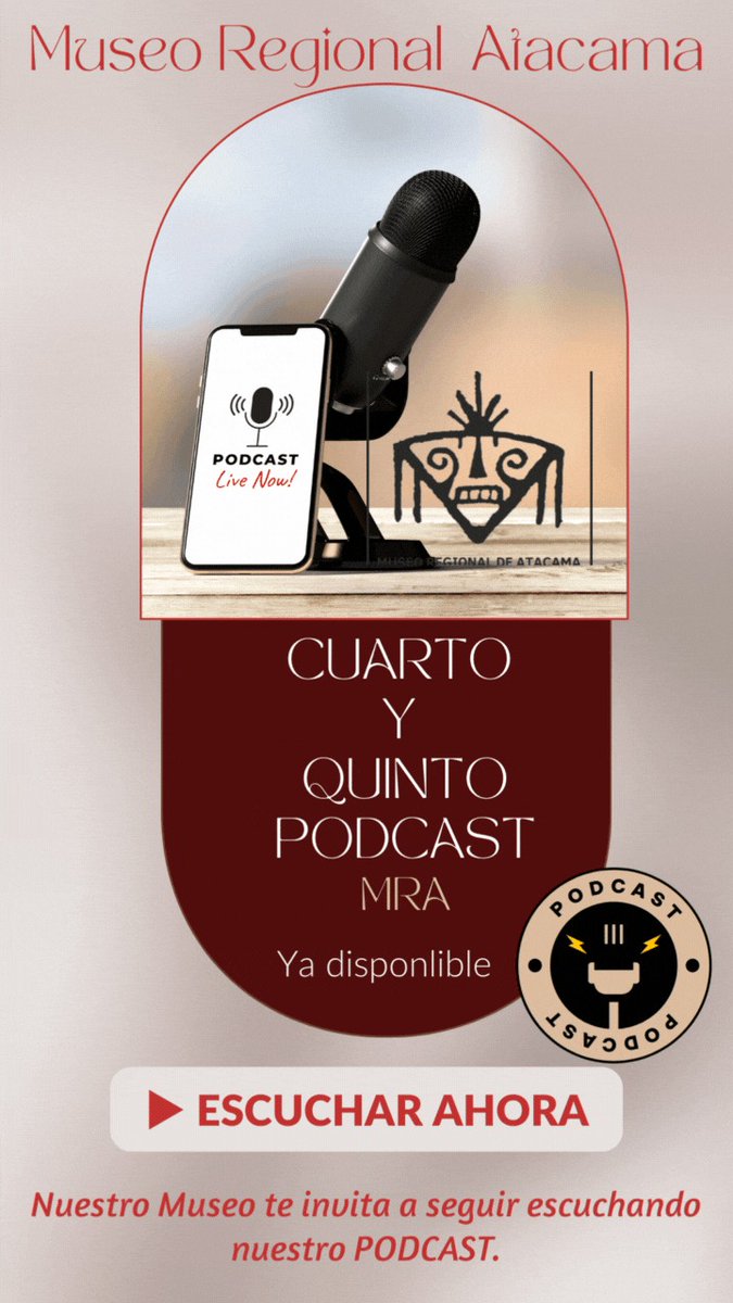 spotifyanchor-web.app.link/e/4M10949sMvb
Te invitamos a seguinos en nuestros PODCAST, Museo Regional de Atacama casa Matta.