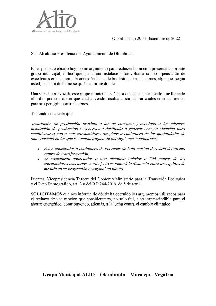 ALIO_Olombrada's tweet photo. No podemos callarnos ante la mentira y los intentos de manipulación. La ceguera producida por la necesidad de oponerse a cualquier propuesta ajena al equipo de gobierno nos lleva a perjudicar a los propios vecinos y a la sociedad en general. ¡¡¡BASTA YA!!! https://t.co/v599qGTbNa