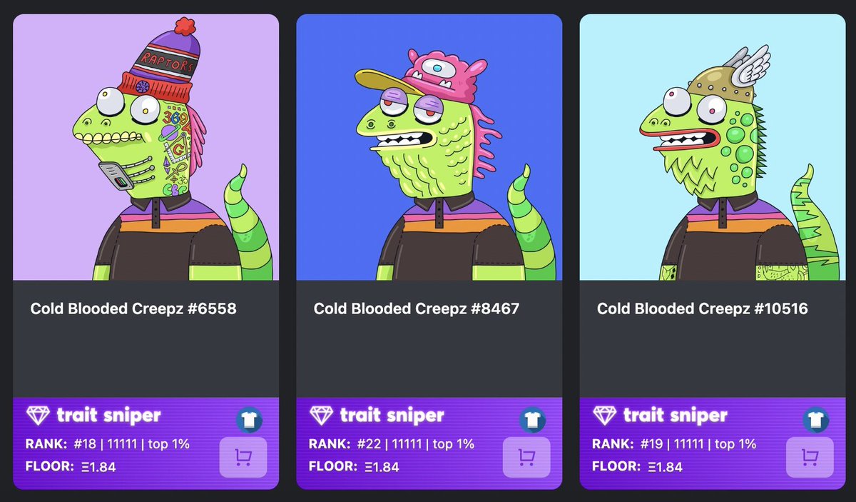 kenny_powerz_'s tweet photo. With the upcoming announcement that’s sure to bring plenty of new eyes onto the @Cbcreepz , it’s time to bring back @Overlord_xyz TRAIT HIGHLIGHTS! We’ll kick it off with the rarest drip in the collection, the Brown-Polo. Only 3🦎’s with this limited drip, ranked #18, #19, &amp; #22 https://t.co/zpW8kevvT6