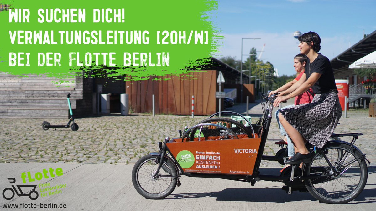 fLotte Berlin (@flotteberlin) on Twitter photo Lust auf einen Job bei der fLotte? Unser Team sucht Verstärkung in der Verwaltungsleitung (20h/W).
Die vollständige Stellenbeschreibung findest du unter
flotte-berlin.de/job/ Wir freuen uns auf deine Bewerbung 💚<a href="/ADFC_Berlin/">ADFC Berlin e.V.</a> Lust auf einen Job bei der fLotte? Unser Team sucht Verstärkung in der Verwaltungsleitung (20h/W).
Die vollständige Stellenbeschreibung findest du unter
flotte-berlin.de/job/ Wir freuen uns auf deine Bewerbung 💚<a href="/ADFC_Berlin/">ADFC Berlin e.V.</a>