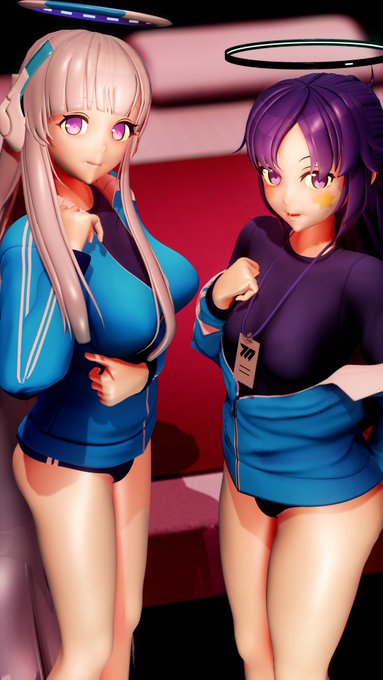 「「先生、ちょっとお時間いただけますか?」」Model / 早瀬ユウカ(体操服) 生塩ノア(体操服)(ShiroSythr様) 