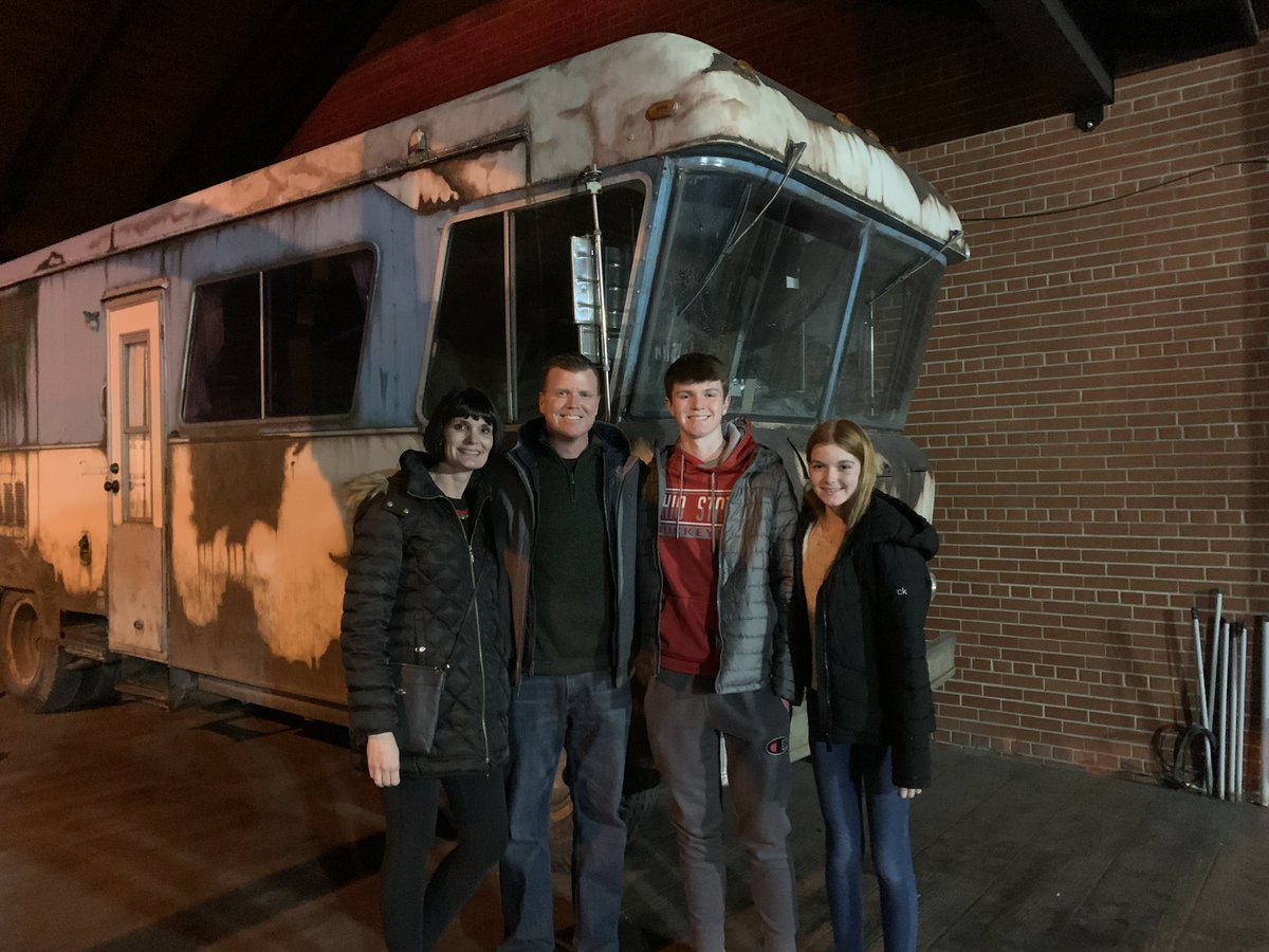 We rode the “A Christmas Story” slide at #CastleNoel in Medina, Oh and posed with Cousin Eddie’s RV!!