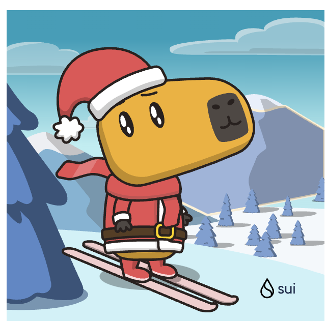 Cap- Lumi: When she went out for a walk for the first time, she was astonished to see nature's snow scene.
And tears welled up in his eyes. She is very happy. #CapyHolidays