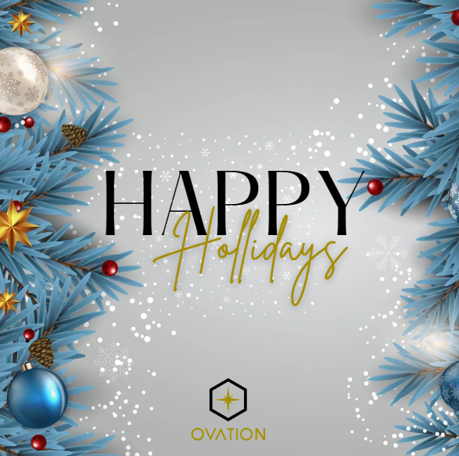 OvationWireless's tweet image. Wishing all of our clients and partners a very Happy Holiday Season from our entire team at OVATION.

#HappyHolidays2022 #TeamOVATION  #ManagedMobility