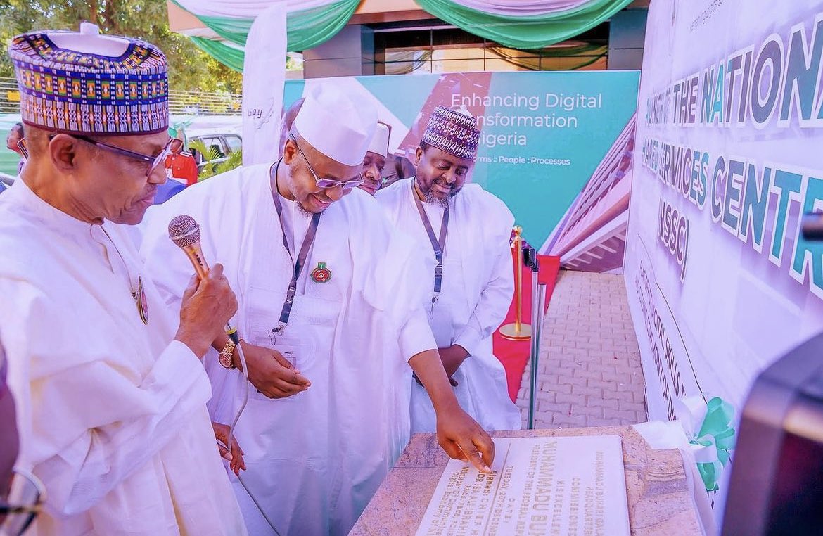 whitenigerian's tweet photo. Breaking News: President @MBuhari just Commissioned the National Shared Services Center. Another big achievement by @ProfIsaPantami. 👏 https://t.co/ziNXc52dDR