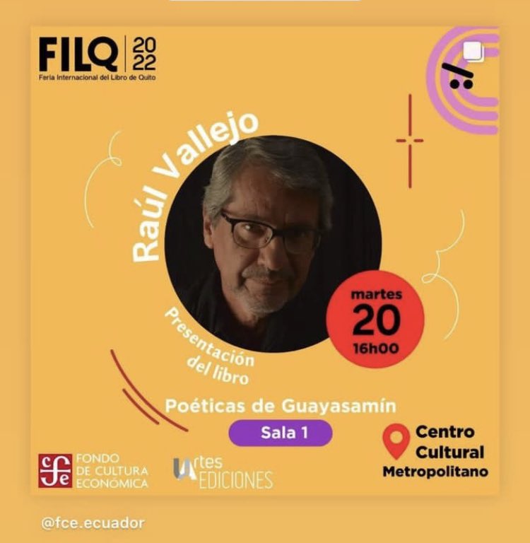 banano59's tweet photo. Hoy, en la @FIL_QUITO conversaré con José Miguel Cabrera @figuraliteraria y luego estaré en un homenaje a Jorge Velasco Mackenzie y Pedro Gil. @FceEcuador @FCEColombia @UArtesEdiciones @CasadelaCultura https://t.co/lAesauWFWD