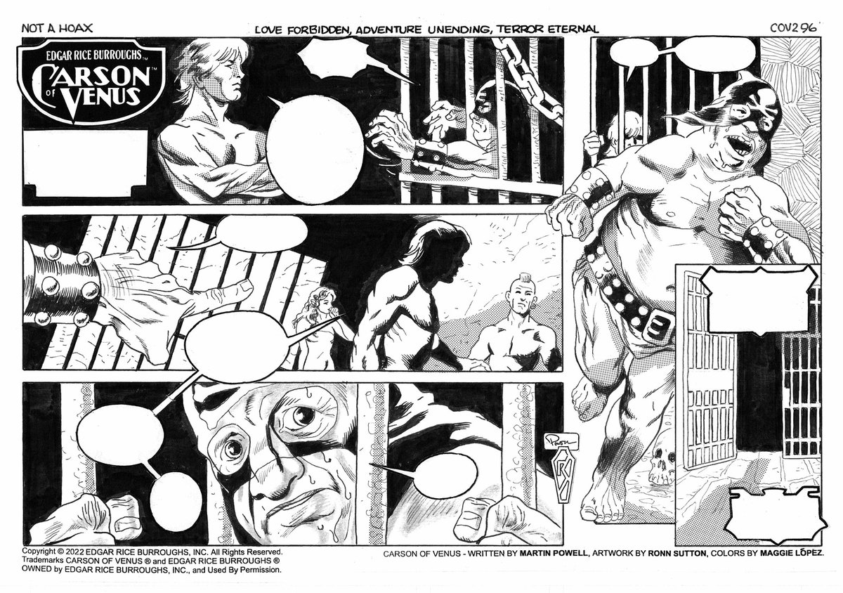 "Not a Hoax," Episode 296 of #ERB, Inc.'s #CARSONofVENUS™ webcomic, now LIVE!
Adapted from Edgar Rice Burroughs' original Venus novels
Script: @MartinPowell221; art: Ronn Sutton; colors: <a href="/PY_M1306/">Makki</a>
Preview plus roughs, inks and pencils
#Amtor #Comics edgarriceburroughs.com/comics/