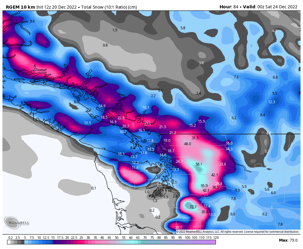50ShadesofVan's tweet photo. Parts of Metro Vancouver will have close to 50 cm of snow on the ground by Friday PM - securing a white Christmas. #BCSnow #BCCold https://t.co/UA1DcFmleu