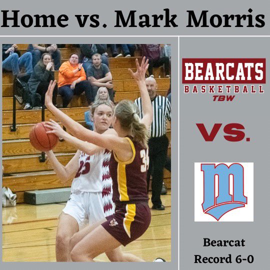 Bearcats host District 4 rival Mark Morris tonight at 5:30. This is a varsity only contest with our boy’s game to follow. Hope to see you there!  #TBW
